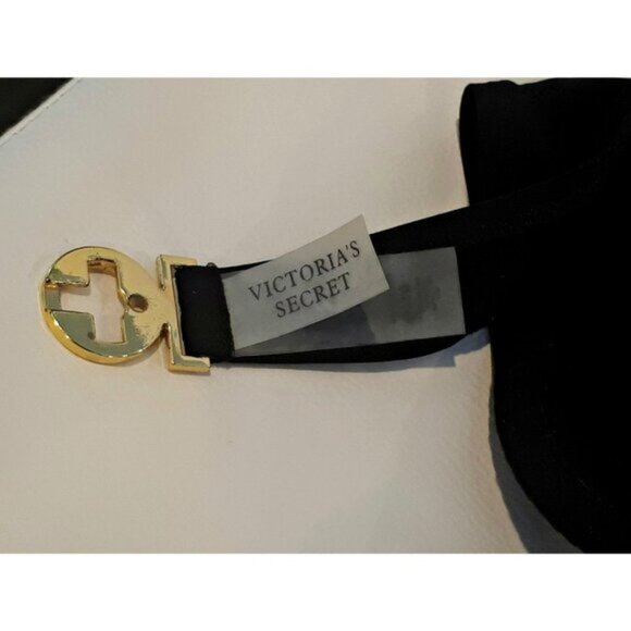 Victorias Secret Halter Bikini Top Swim Bra Black Gold Wood Beaded Size 34B - Picture 8 of 9